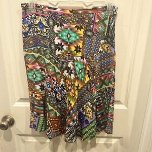 VTG Nomadic Traders NTCO‎ Womens Small Skirt Multicolor Geometric Tribal Aztec